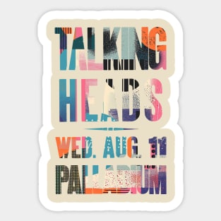 Talking Heads concert graphic Sticker